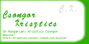 csongor krisztics business card